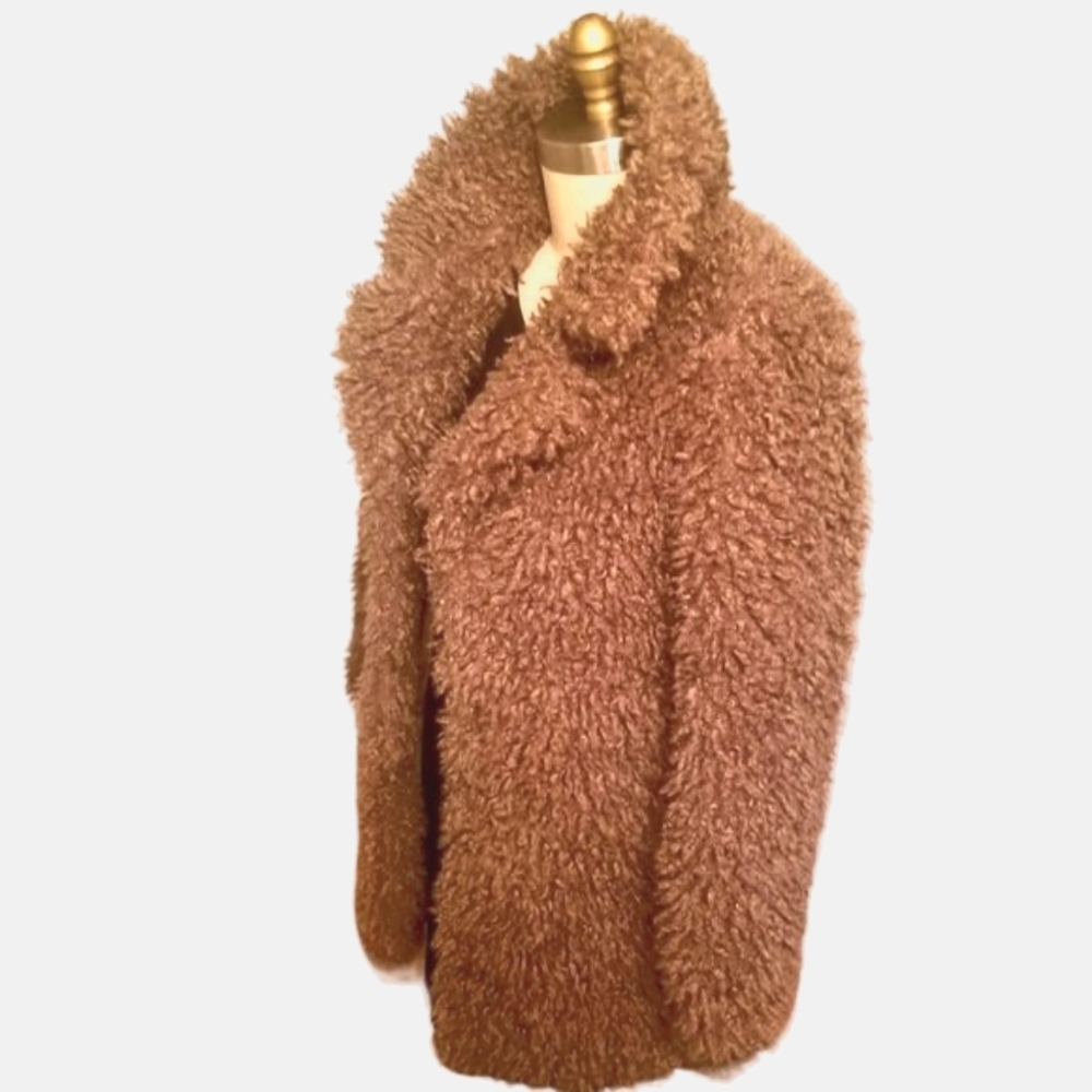 NWOT | ZARA OUTERWEAR | Warm Light Brown | Faux Fur Shearling Coat | Size: XS - Picture 6 of 16